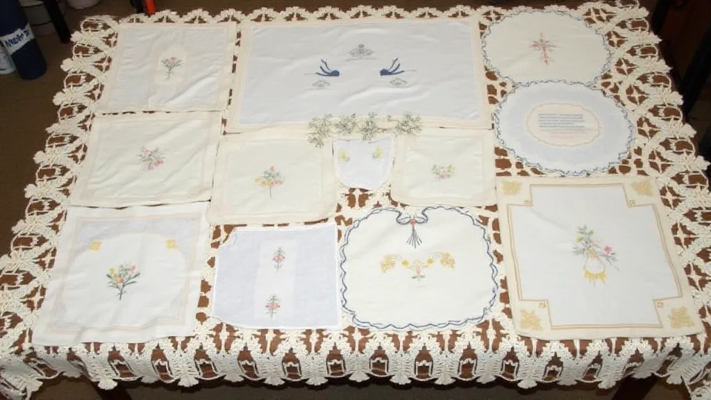 Collection of antique handkerchiefs.
