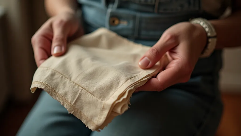 Collector handling a handkerchief