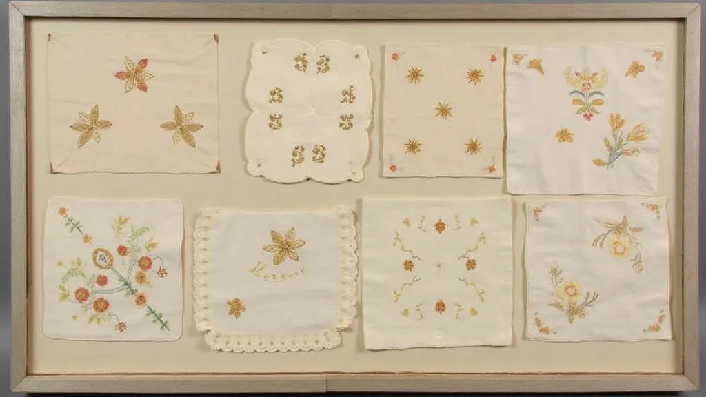 Collection of antique handkerchiefs with varied monograms