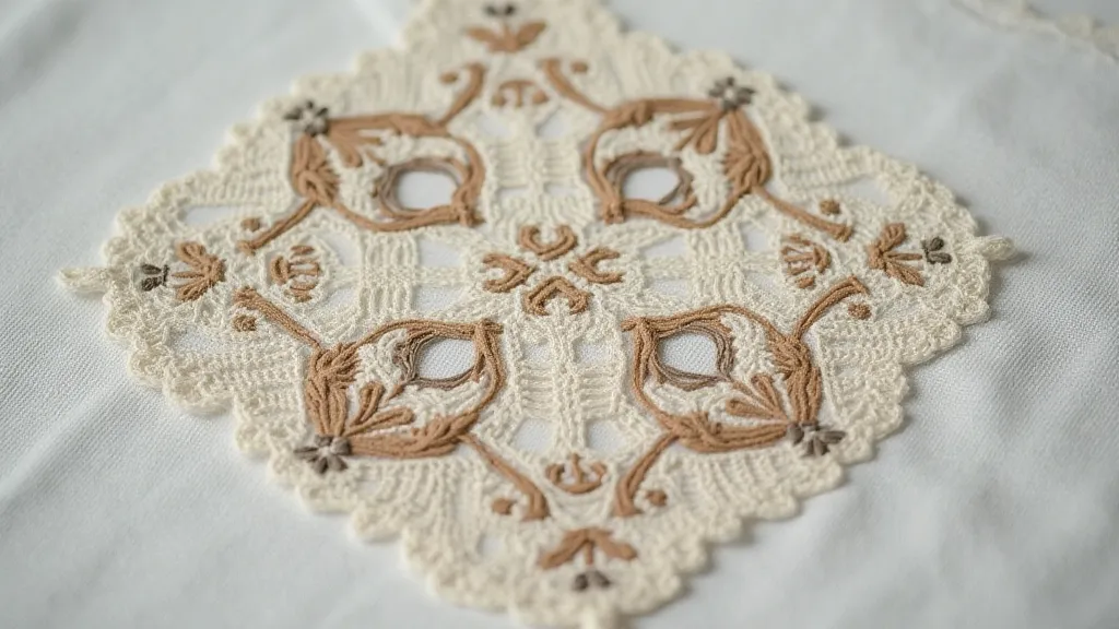 Antique handkerchief with embroidered monogram
