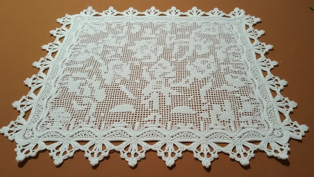 Full view of Antique Irish Crochet Handkerchief
