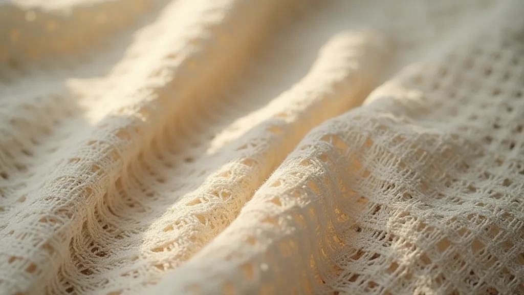Close-up of linen handkerchief fabric weave