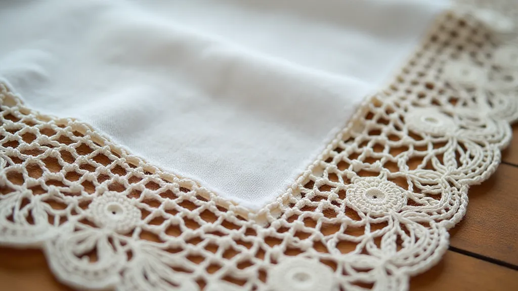 Vintage handkerchief with meander lace details