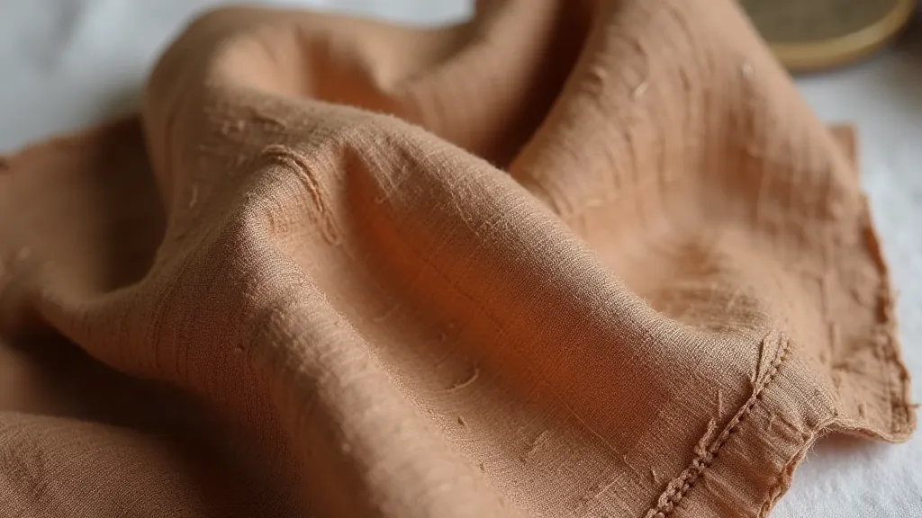 Naturally dyed brown linen handkerchief