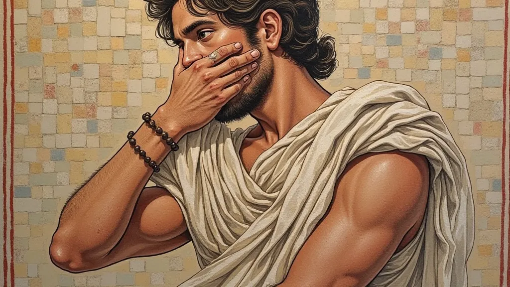 Roman person using a linen cloth.